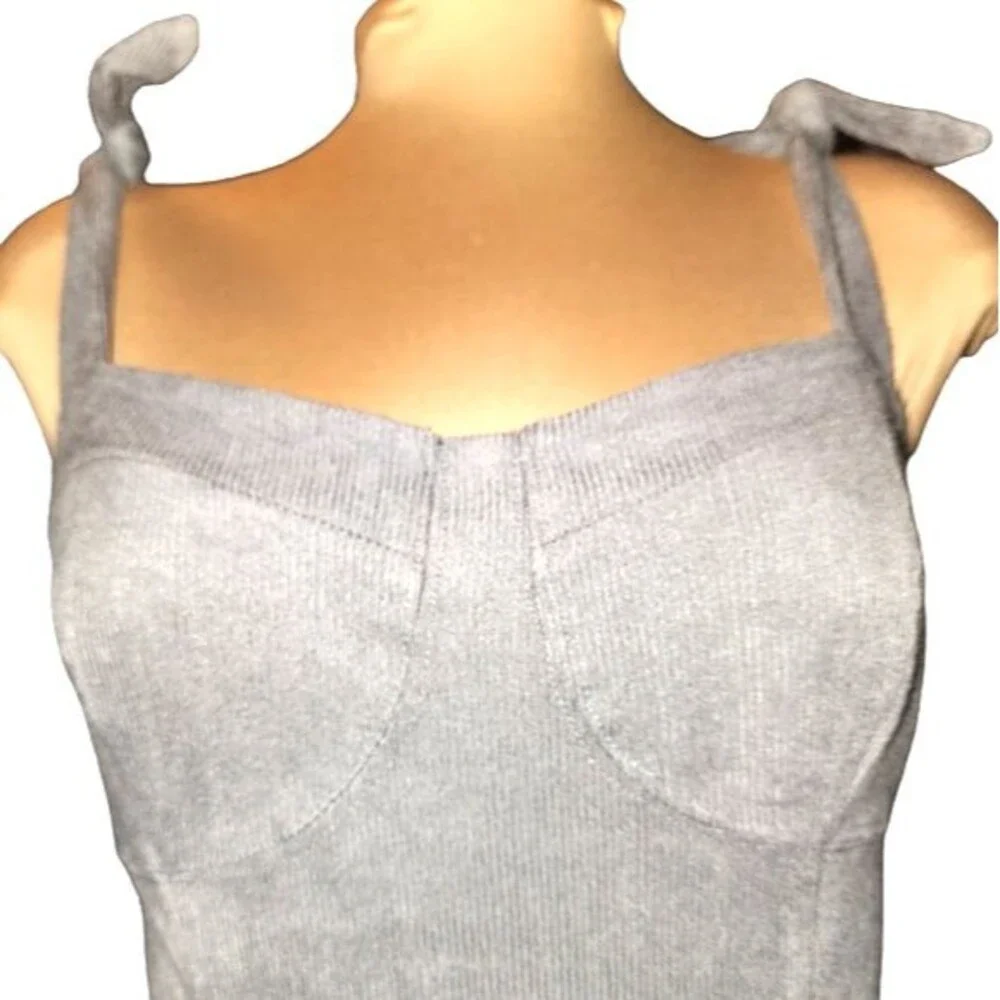 Free People Intimately Free People NWT Gray Something Bout You Mini Dress Size M